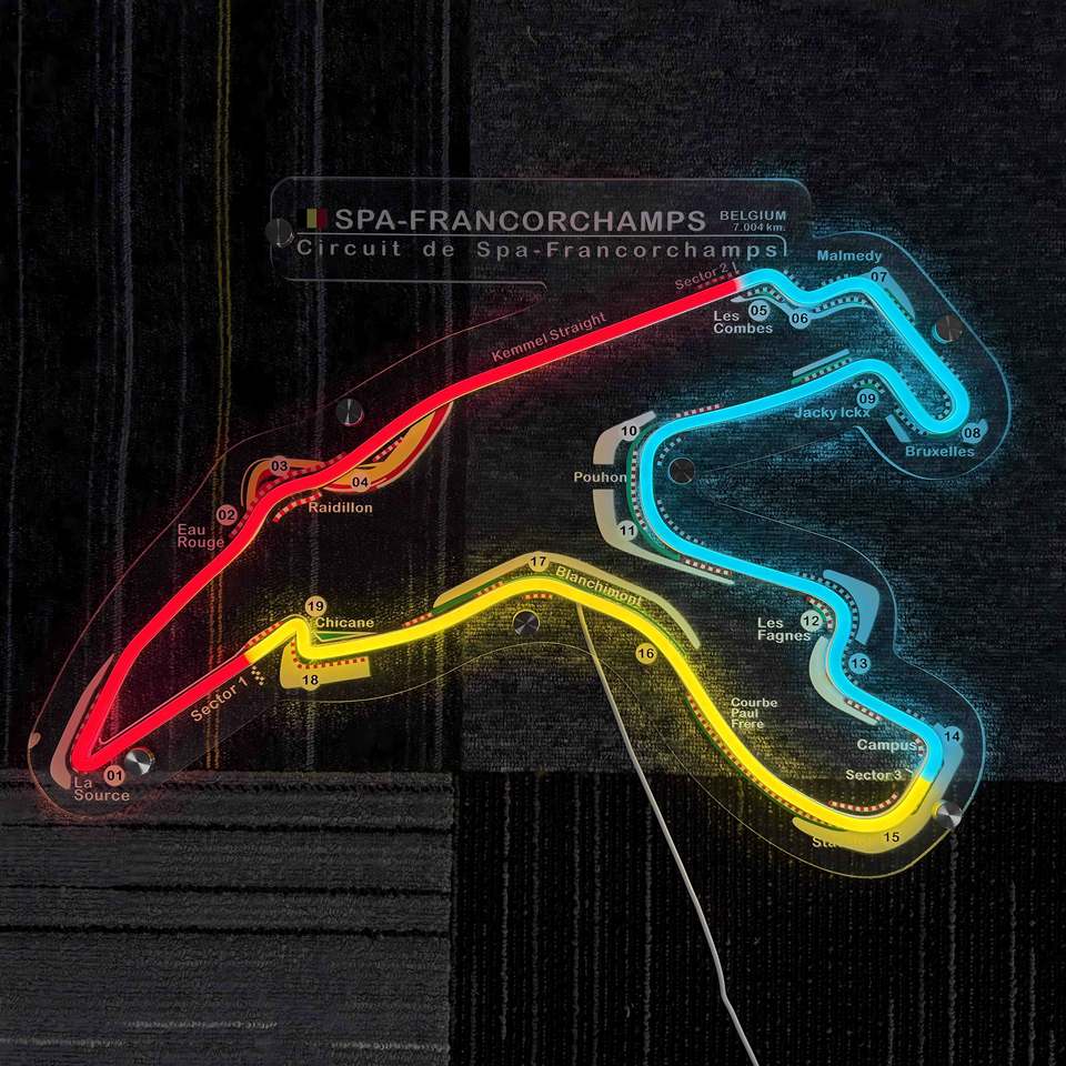 定制斯帕-弗朗科尔尚赛道霓虹灯 - Custom Spa-Francorchamps Circuit Neon LED